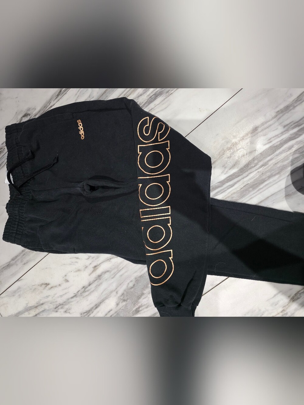 Adidas Womens Black Anf Gold Joggers